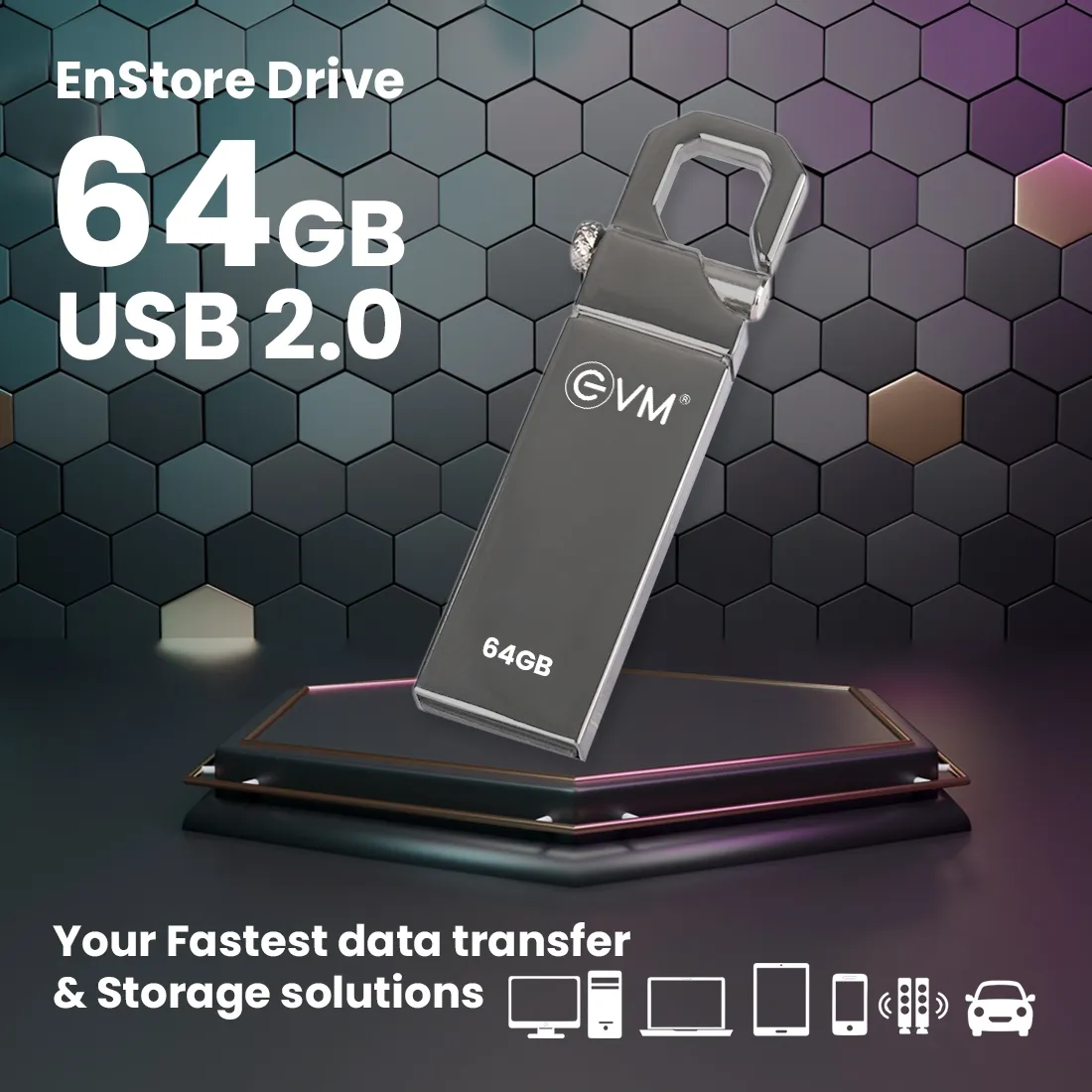 EVM Enstore Pendrive 64GB USB 2.0 (METAL) view 4
